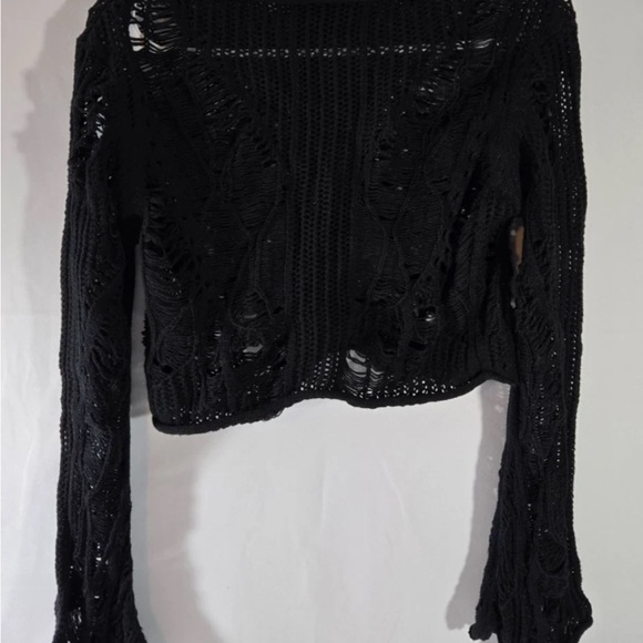 Sold ๐Killstar Black Distressed Knit Sweater XS - Picture 5 of 6